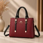 Darla Maroon Black Handbag - Image 2