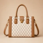 Elite White & Brown Handbag